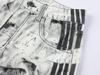 Omirad Distressed Stripe Wide-Leg Jeans