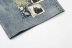 Omirad “Vintage Charm Patch Denim Shorts