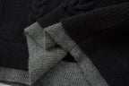 Omirad Vintage Cable Knit Polo Sweater