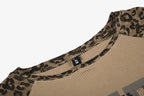 Omirad Leopard Sleeve Graphic Waffle Long Sleeve T-Shirt