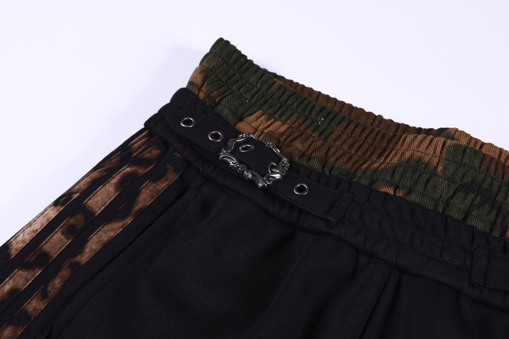 Omirad Leopard Trim Wide Shorts