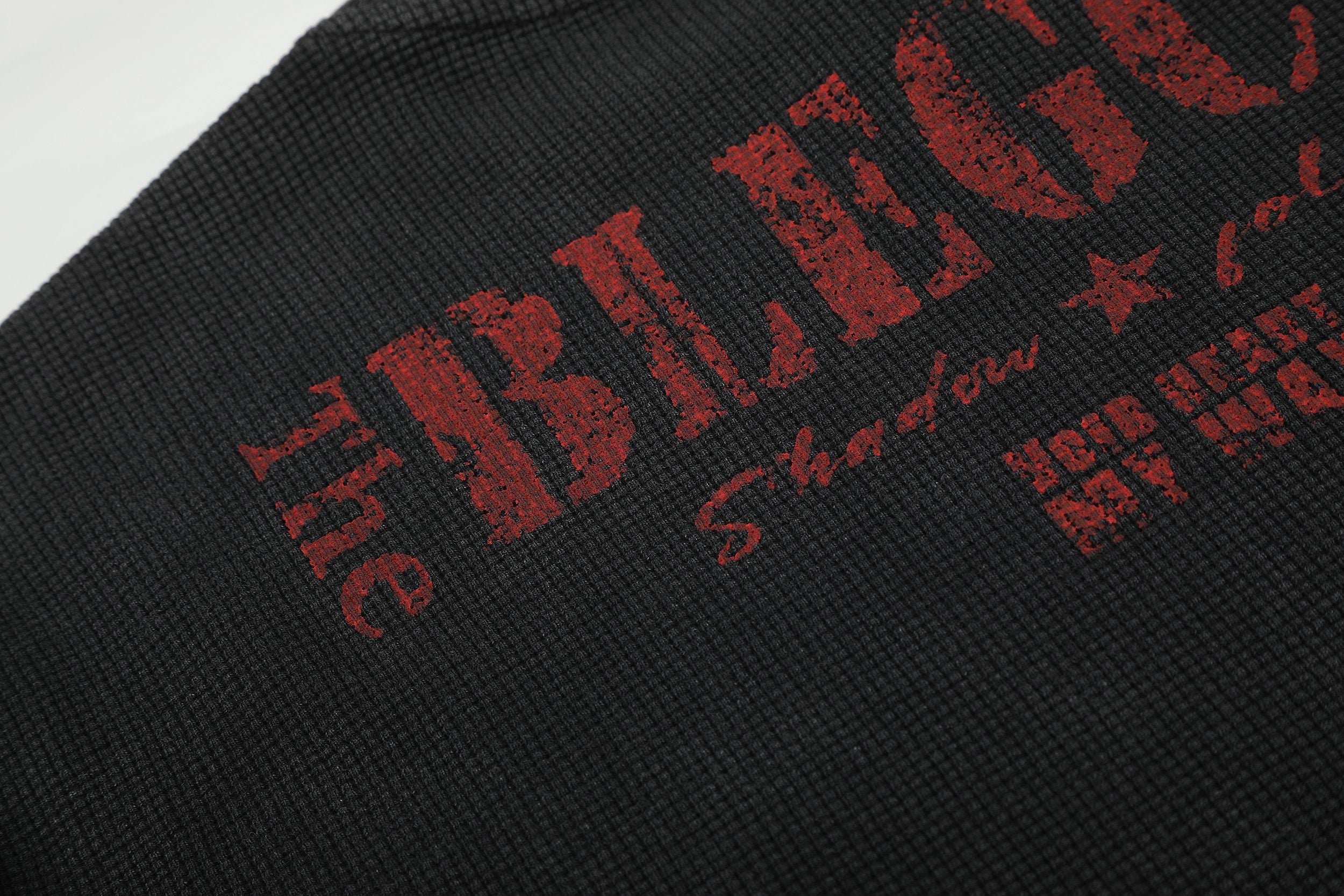 Omirad Vintage Graphic Waffle Long Sleeve Tee