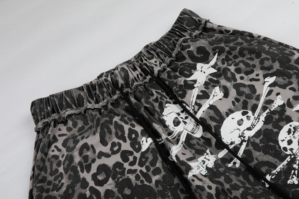 Omirad Leopard Patchwork Wide-Leg Pants