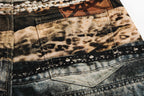Omirad Vintage Chain Patchwork Wide-Leg Jeans
