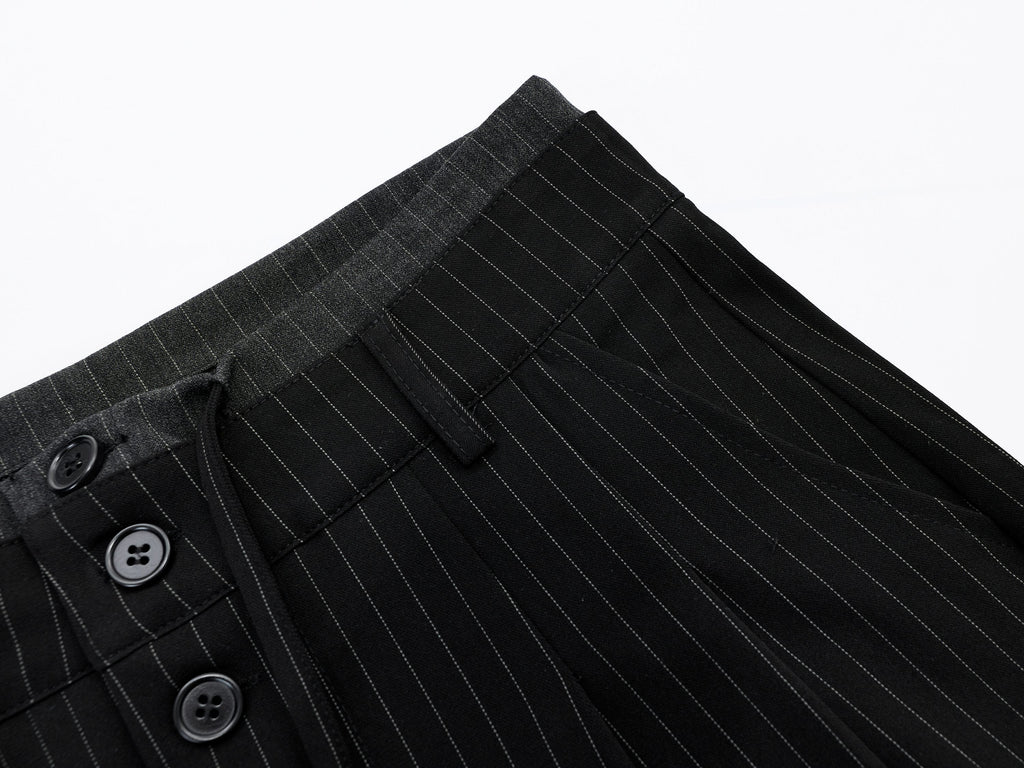 Omirad Pinstripe Wide-Leg Shorts