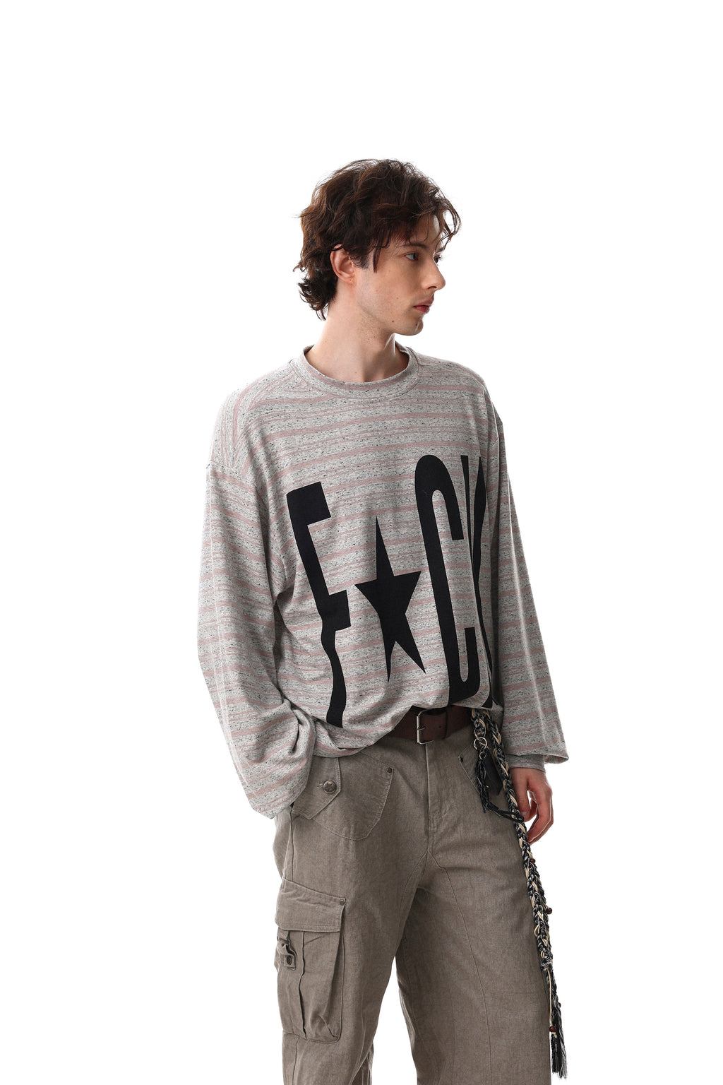 Omirad Graphic Striped Long Sleeve Tee