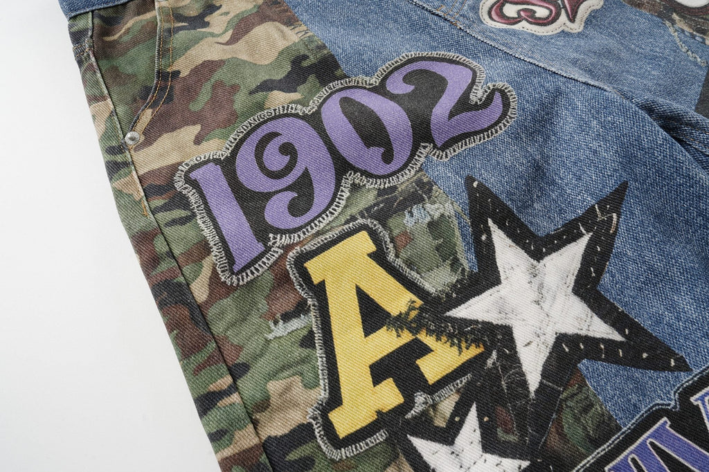 Omirad Camo Patch Denim Jorts