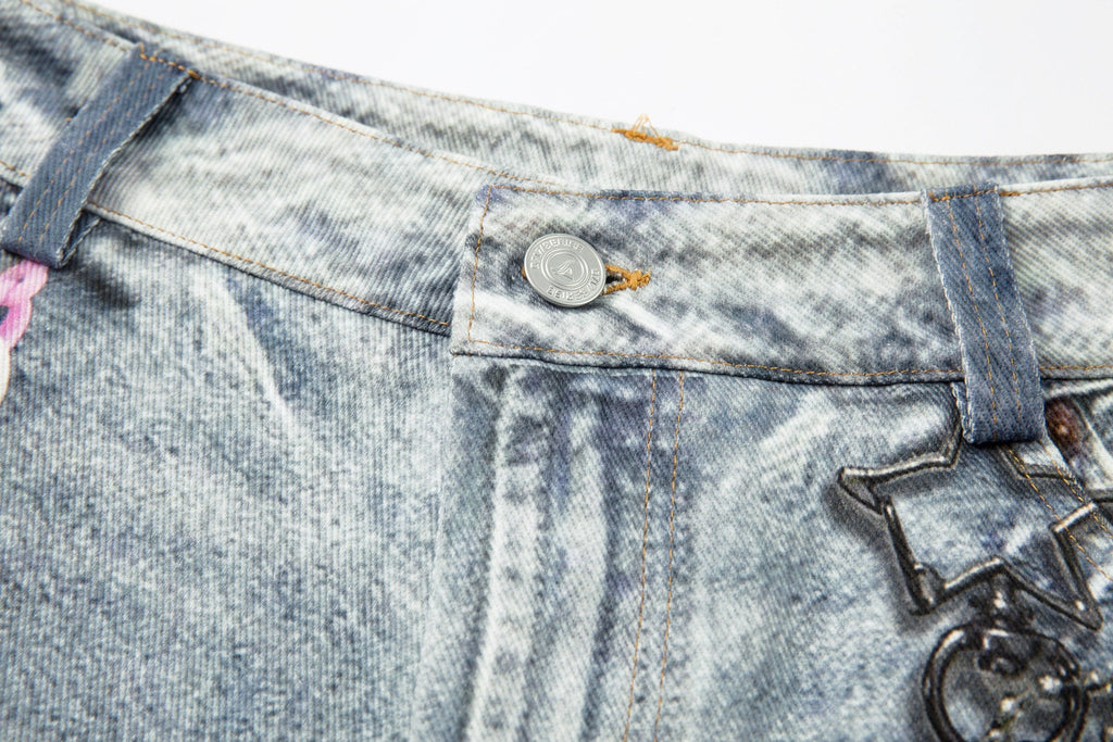 Omirad “Vintage Charm Patch Denim Shorts