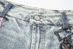 Omirad “Vintage Charm Patch Denim Shorts