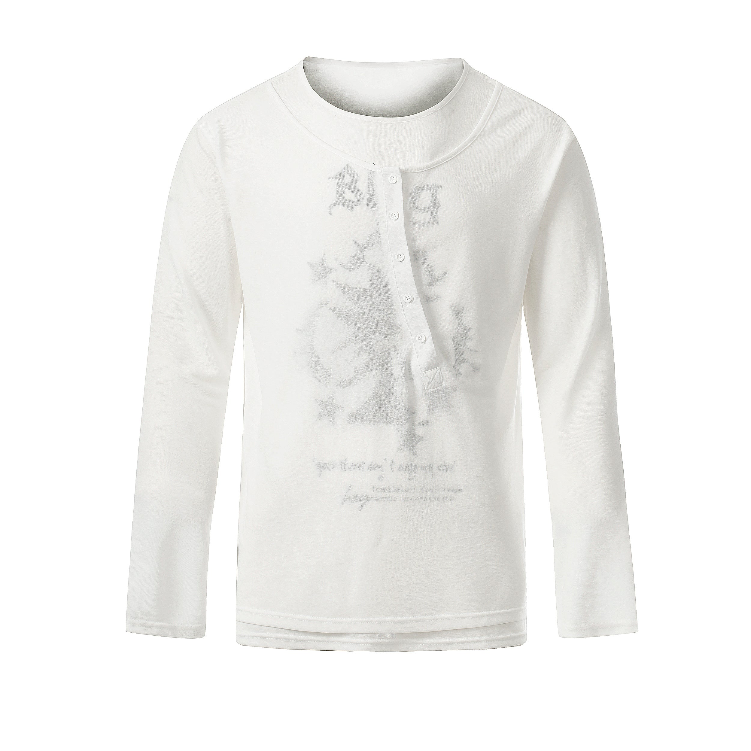 Omirad Graphic Long Sleeve Henley Tee