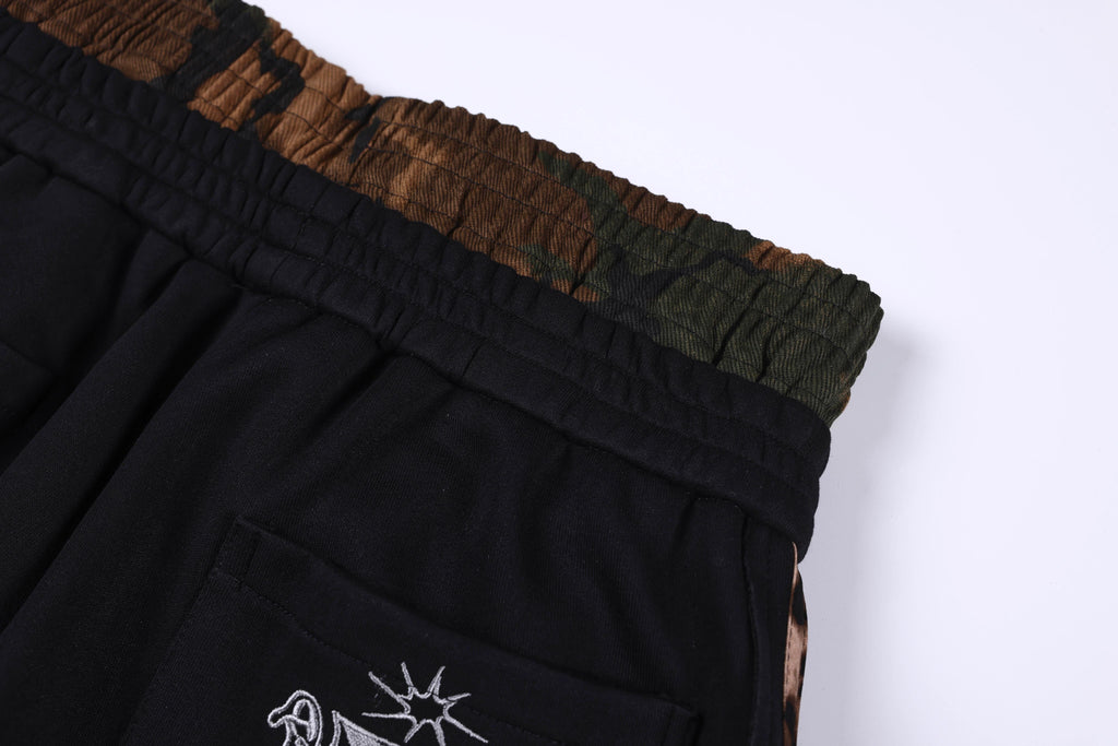 Omirad Leopard Trim Wide Shorts