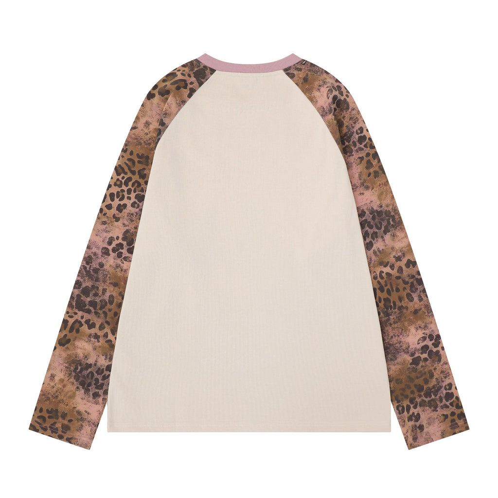 Omirad Leopard Raglan Long Sleeve Tee