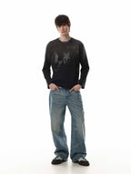 Omirad Vintage Distressed Graphic Long Sleeve T-Shirt