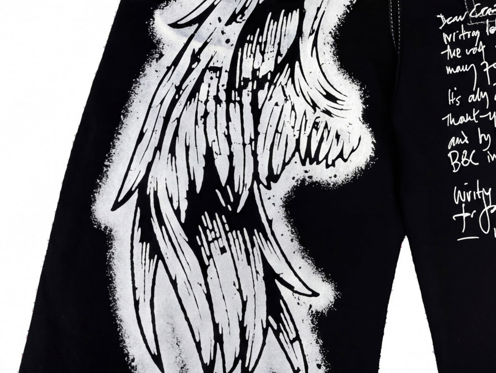 Omirad Angel Wing Graffiti Wide-Leg Jeans
