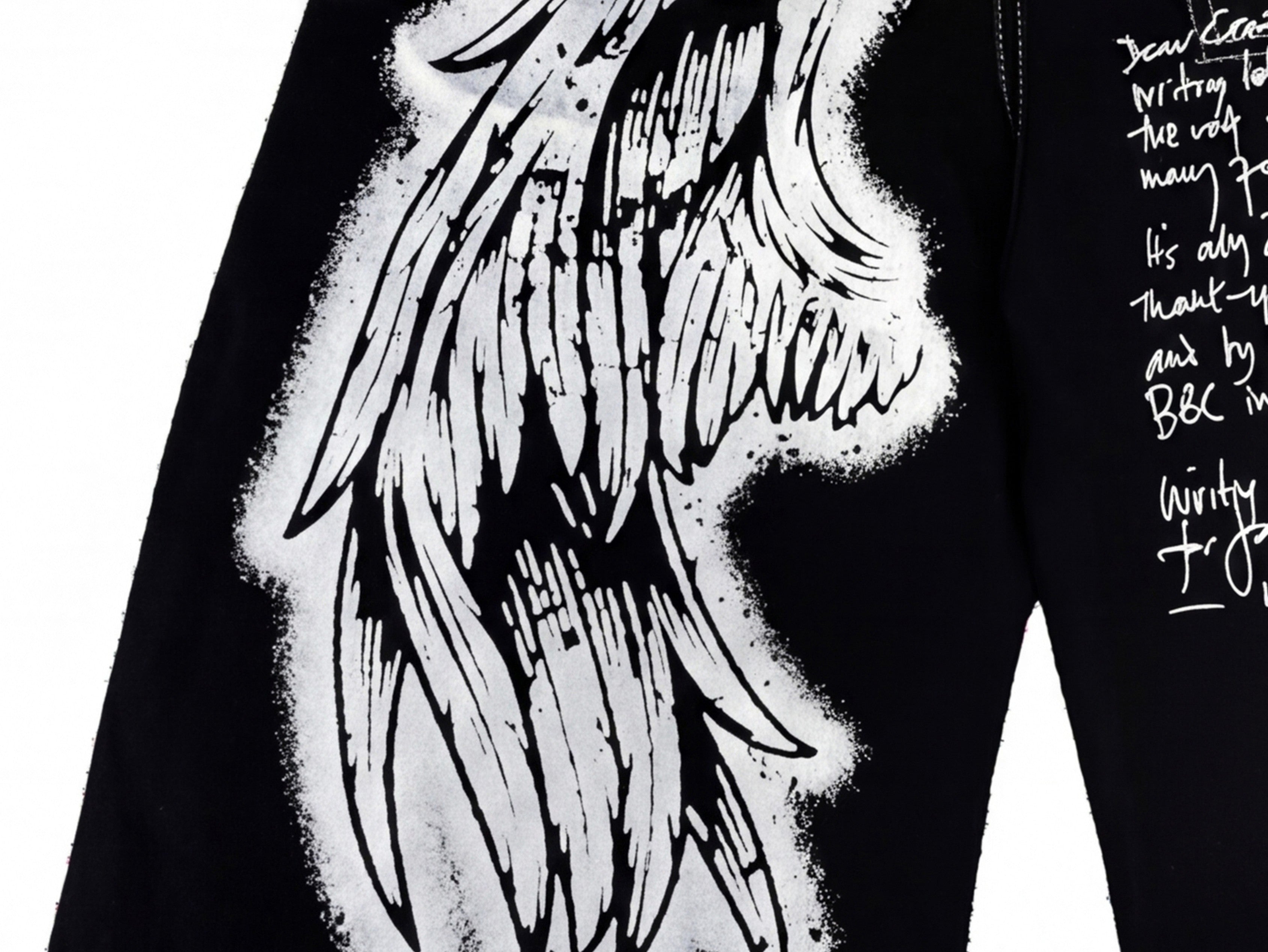 Omirad Angel Wing Graffiti Wide-Leg Jeans