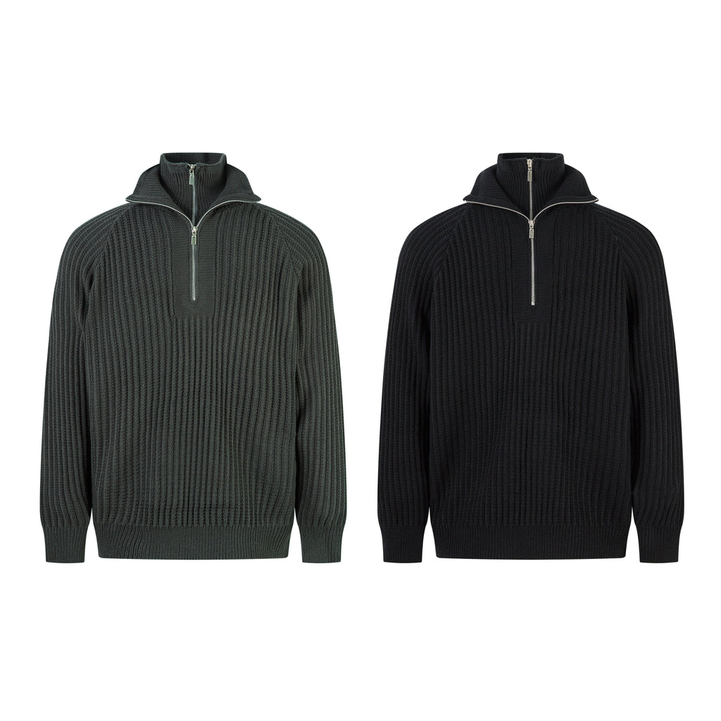 Omirad Minimalist Half-Zip Knit Sweater