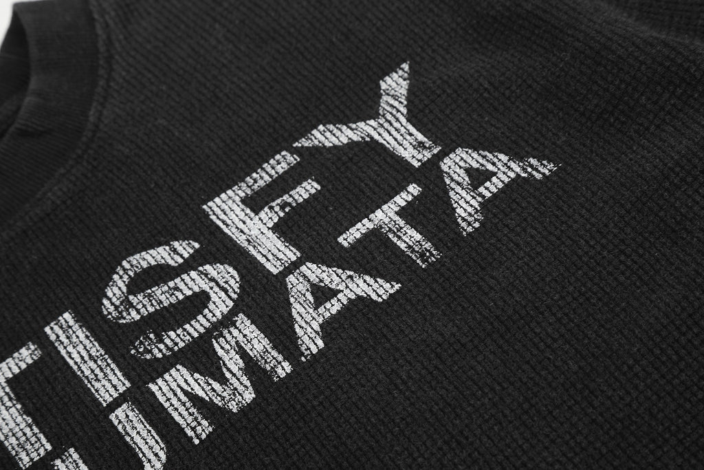 Omirad Waffle Knit Graphic Long Sleeve Tee