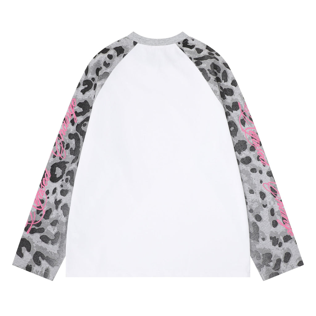 Omirad Leopard Raglan Long Sleeve Tee