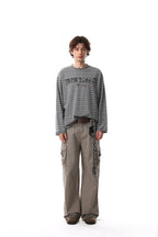 Omirad Striped Gothic Logo Long Sleeve Tee