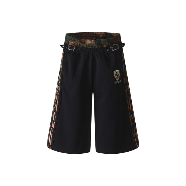 Omirad Leopard Trim Wide Shorts Main Image