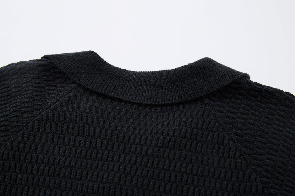Omirad Striped Knit Polo Sweater