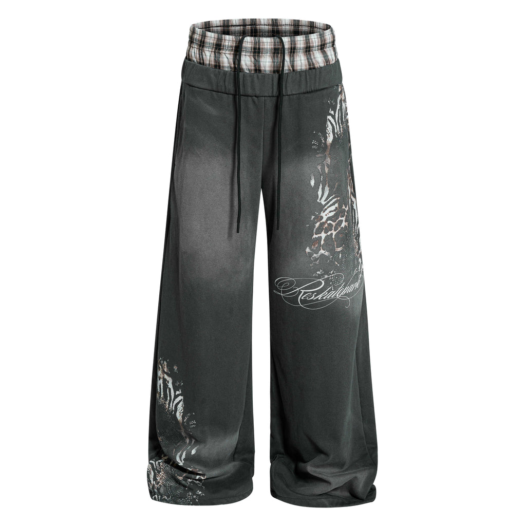 Omirad Vintage Leopard Layered Sweatpants