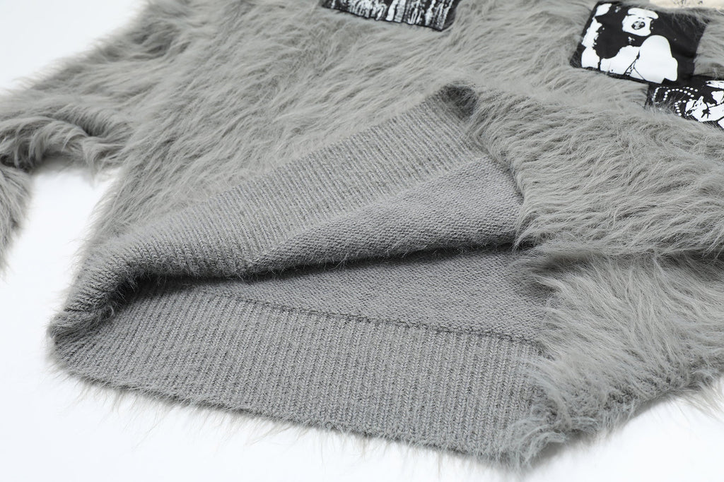 Omirad Fuzzy Patch Knit Sweater