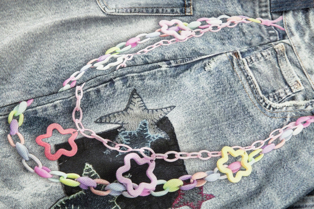 Omirad “Vintage Charm Patch Denim Shorts
