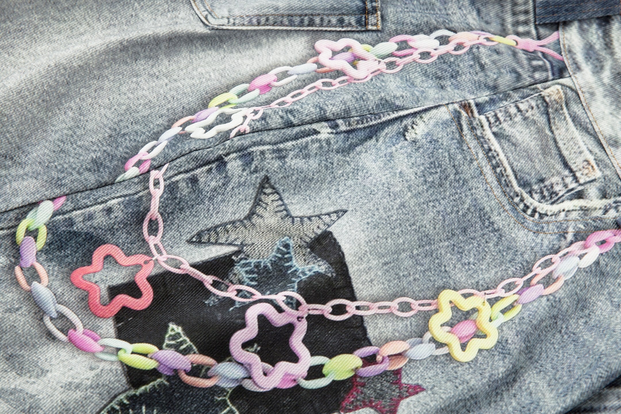 Omirad “Vintage Charm Patch Denim Shorts