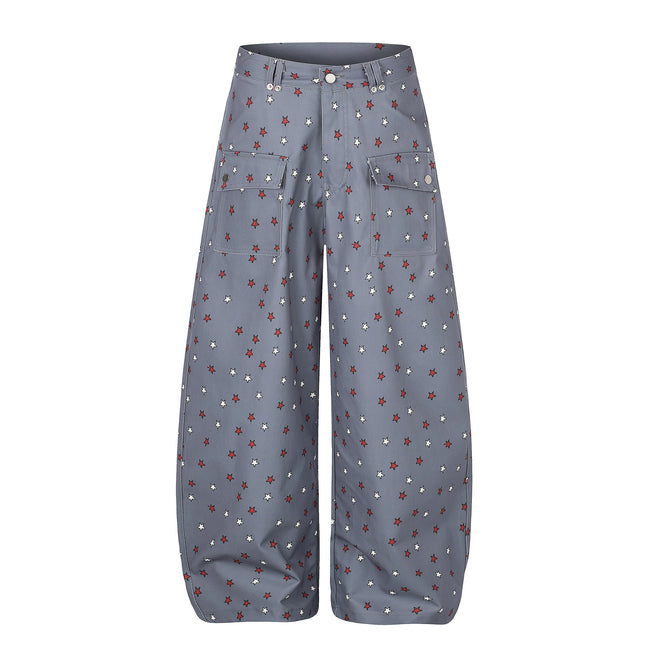 Omirad Star Print Wide-Leg Balloon Jeans Main Image