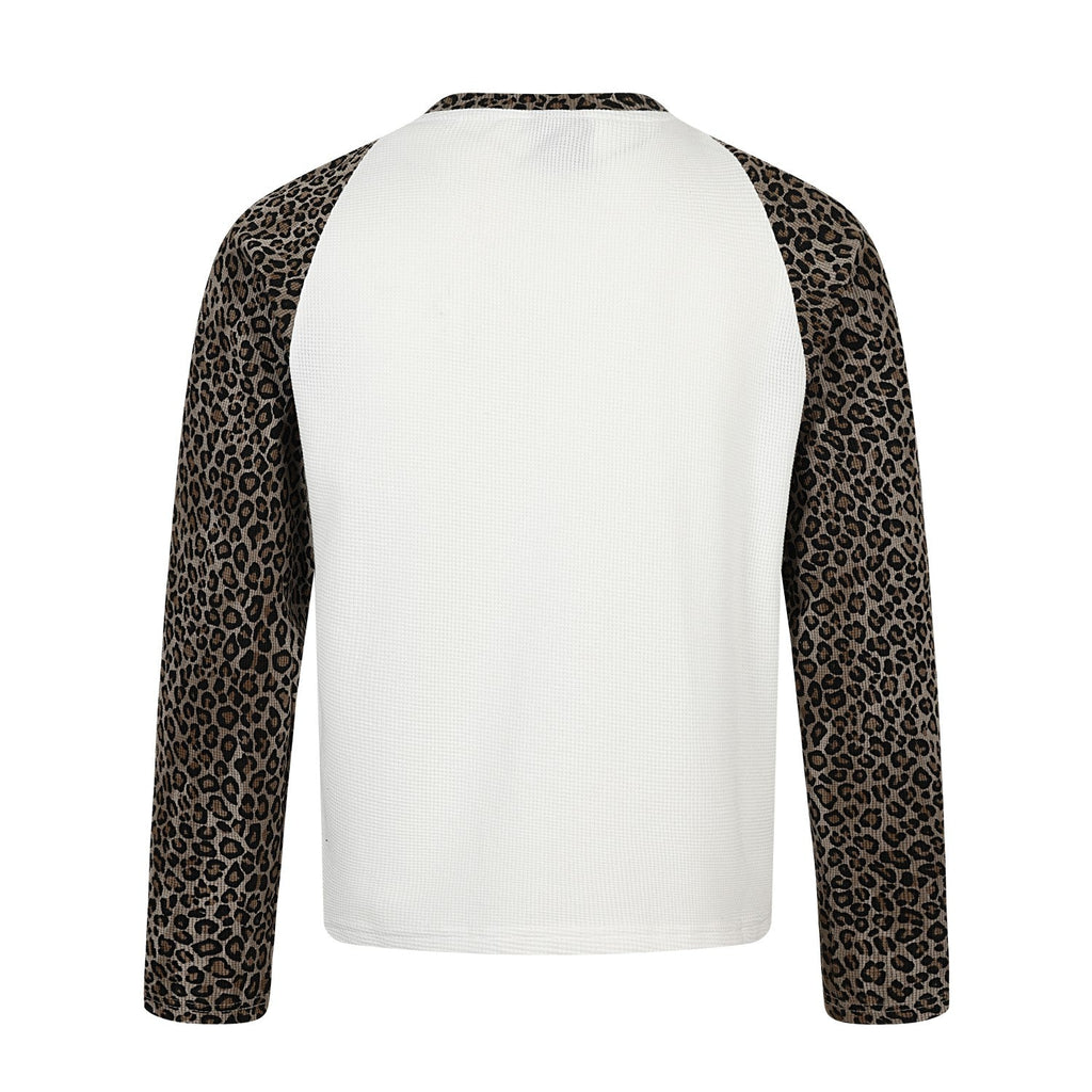 Omirad Leopard Raglan Graphic Long Sleeve Tee