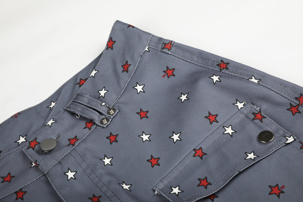 Omirad Star Print Wide-Leg Balloon Jeans