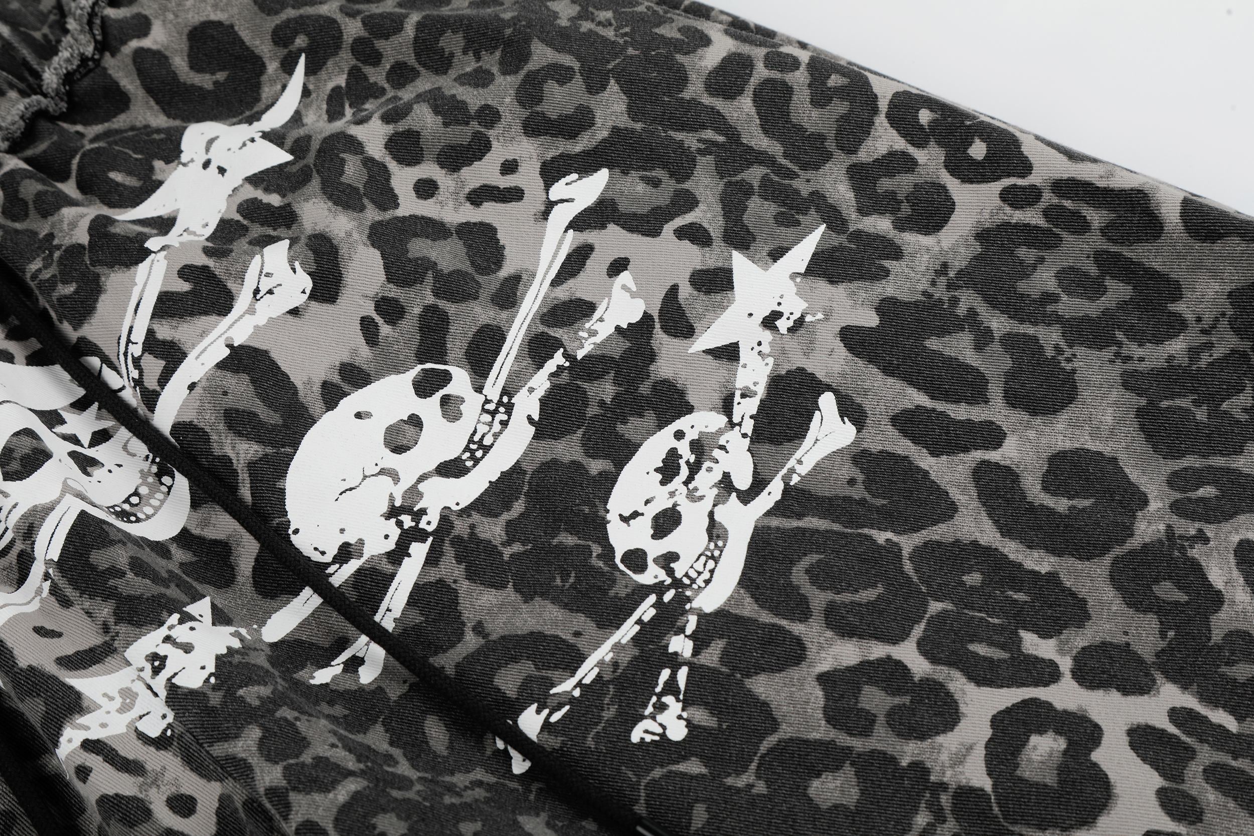 Omirad Leopard Patchwork Wide-Leg Pants
