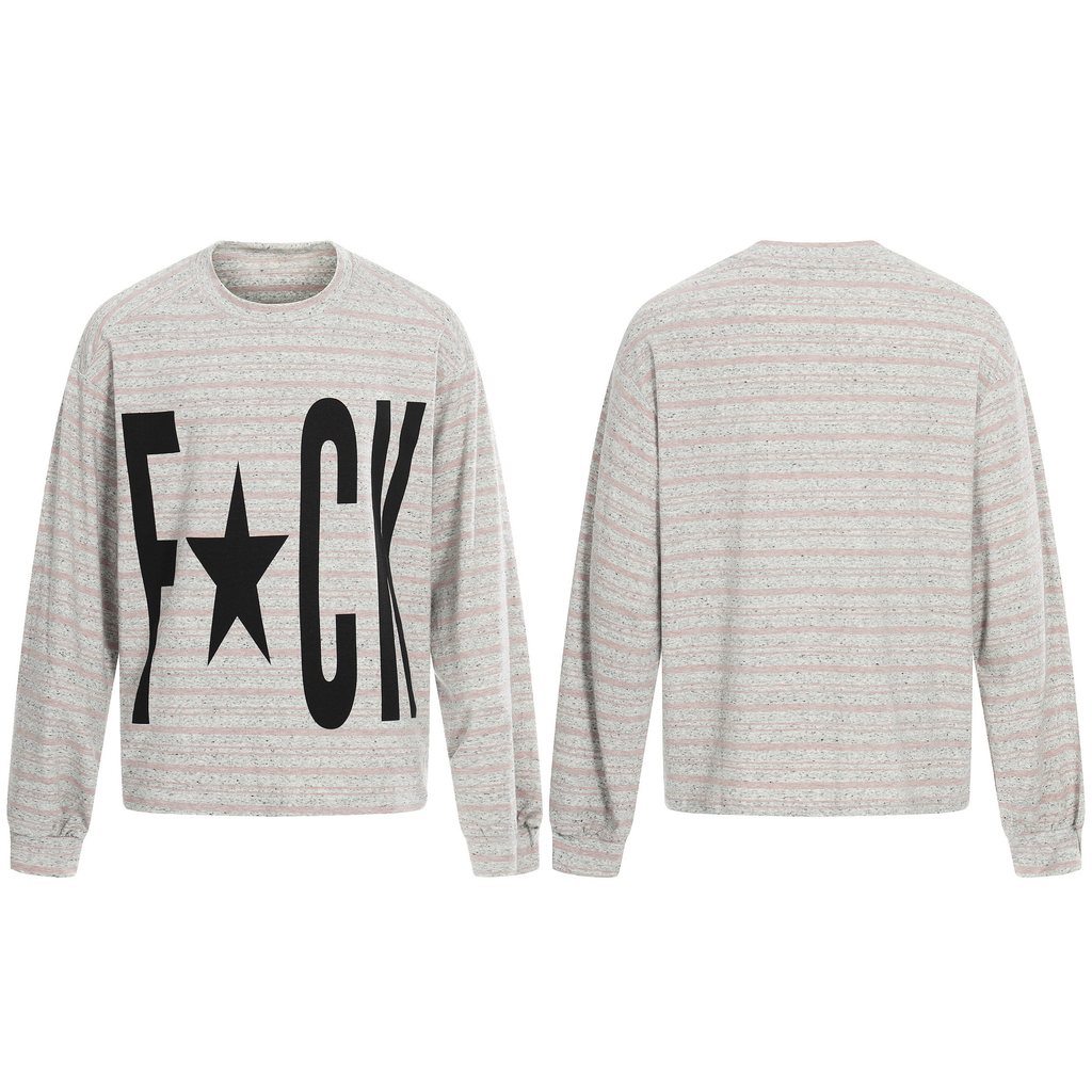 Omirad Graphic Striped Long Sleeve Tee