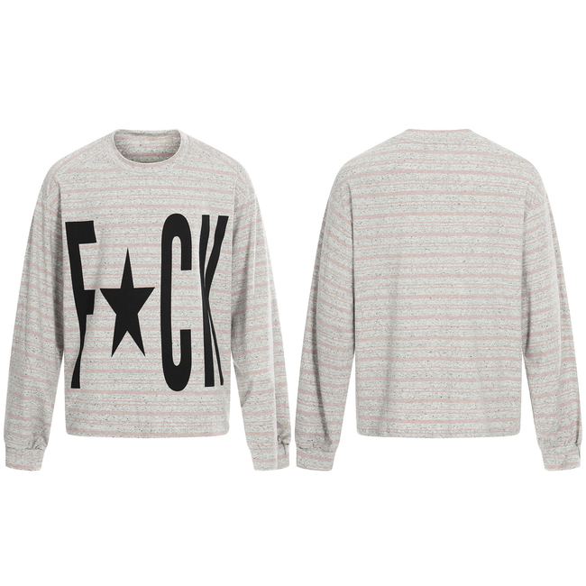 Omirad Graphic Striped Long Sleeve Tee Hover Image