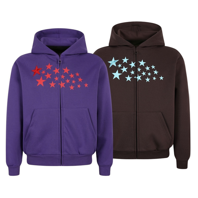 Omirad Star Graphic Zip Hoodie Hover Image