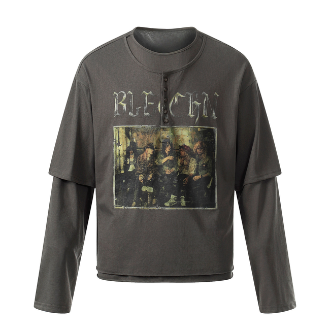 Omirad Layered Graphic Long Sleeve Tee Main Image