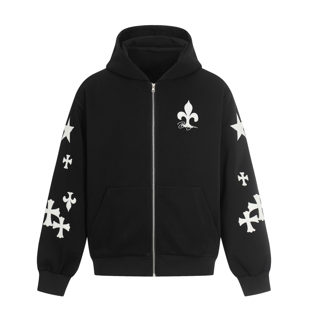 Omirad Cross Emblem Zip Hoodie