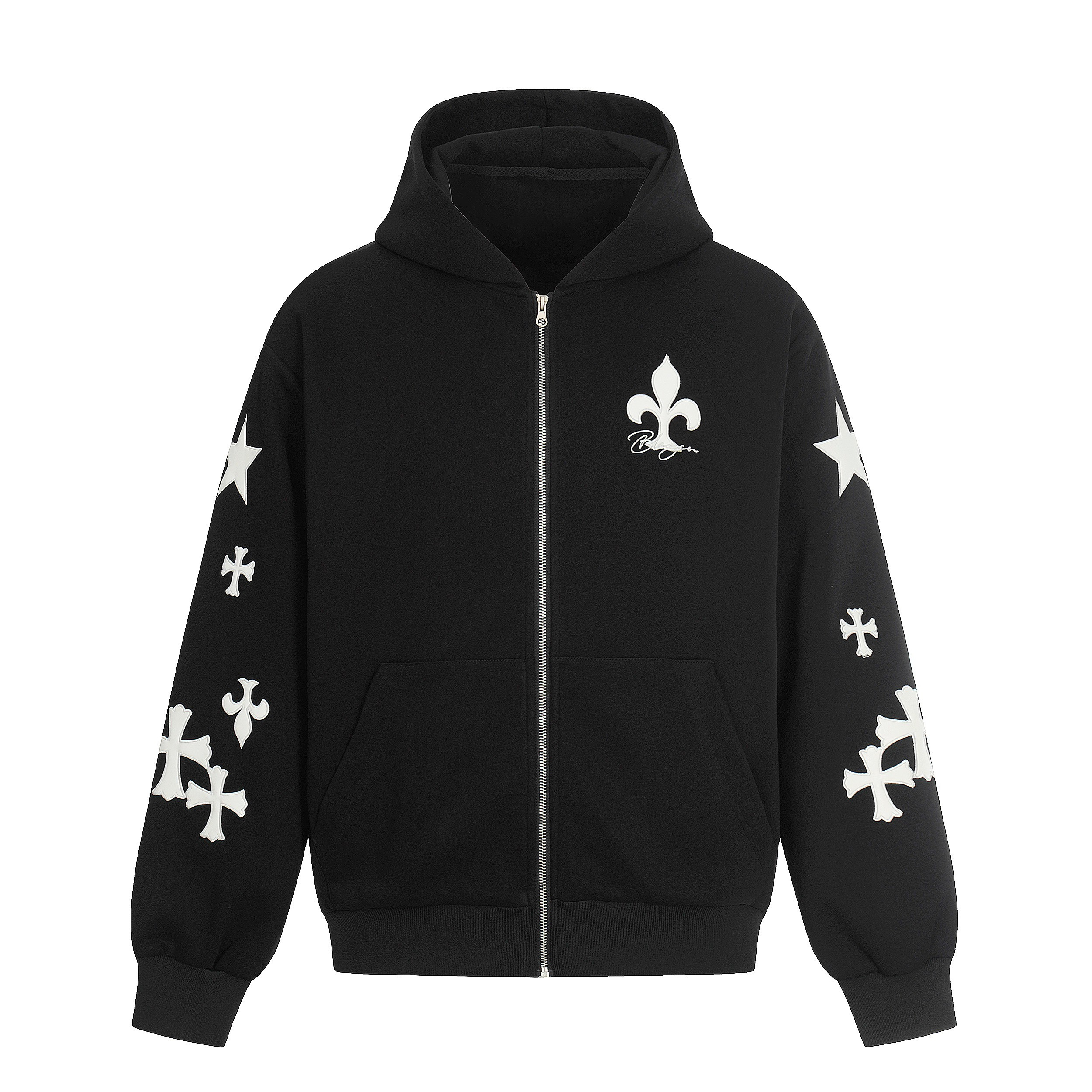 Omirad Cross Emblem Zip Hoodie