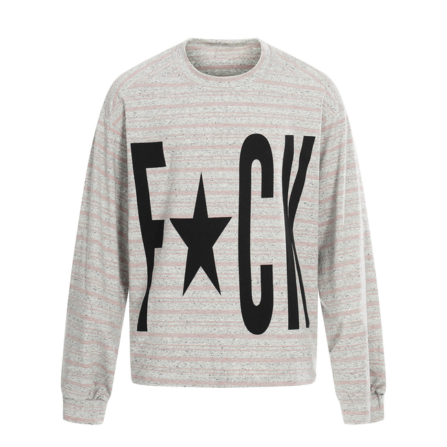 Omirad Graphic Striped Long Sleeve Tee Main Image