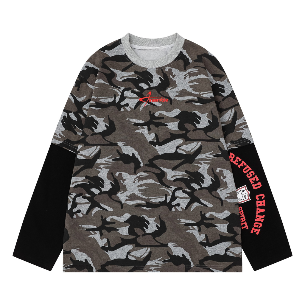Omirad Layered Camo Long Sleeve Tee
