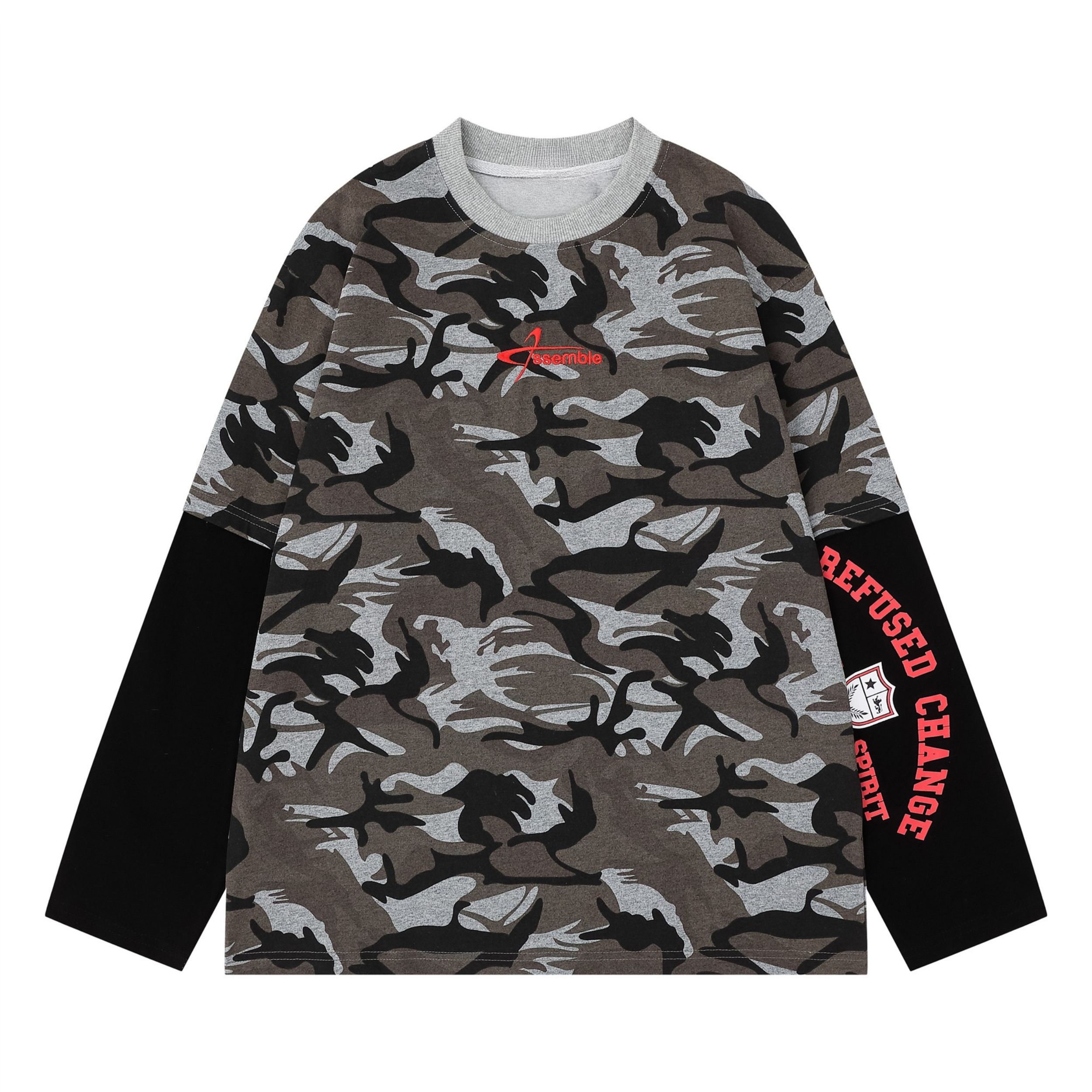 Omirad Layered Camo Long Sleeve Tee