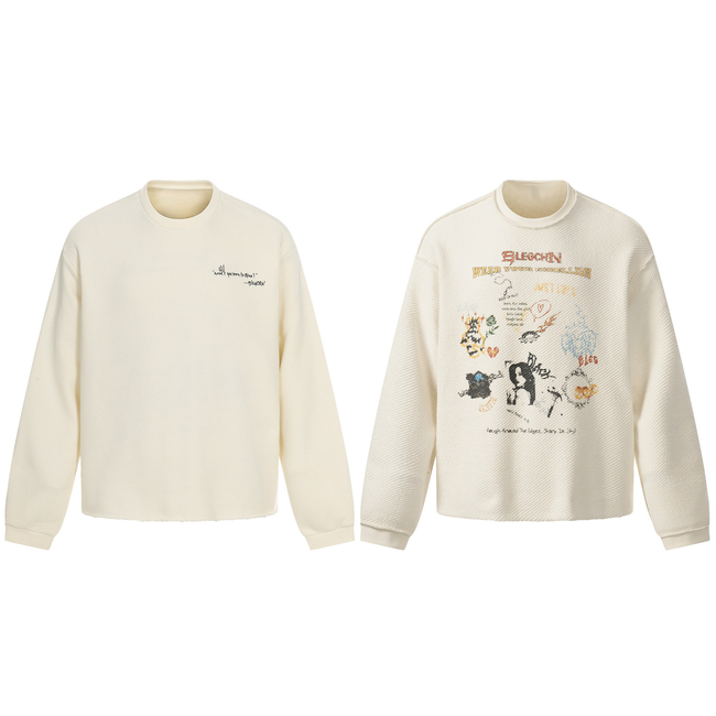 Omirad Graphic Textured Sweatshirt Hover Image