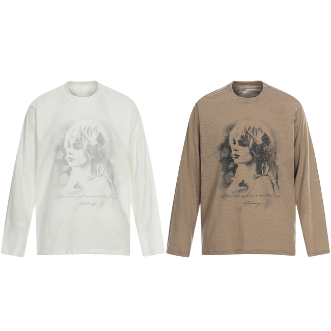 Omirad Vintage Portrait Graphic Long Sleeve Tee Hover Image