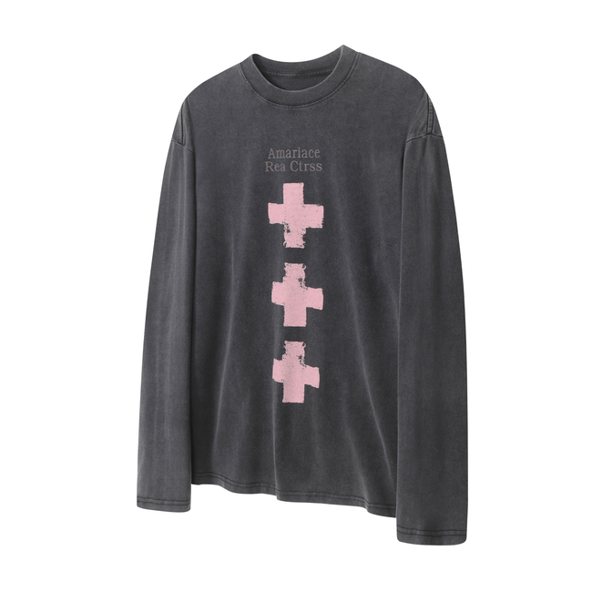 Omirad Cross Graphic Vintage Long Sleeve Tee Main Image