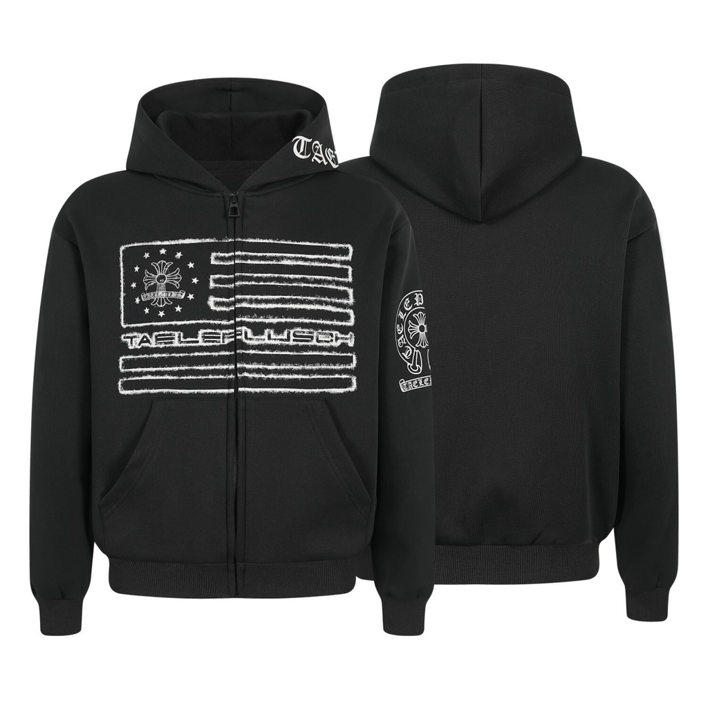 Omirad Vintage Flag Zip Hoodie