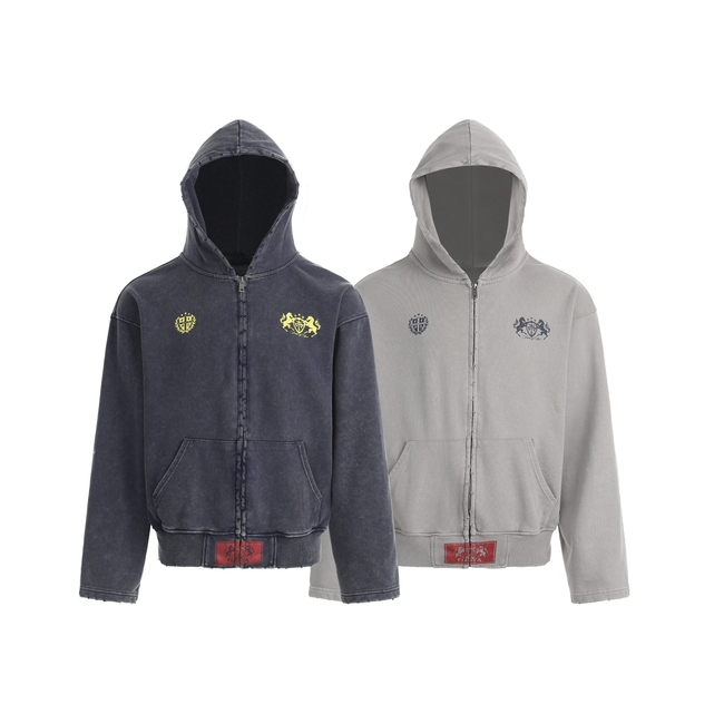 Omirad Vintage Crest Zip Hoodie Hover Image