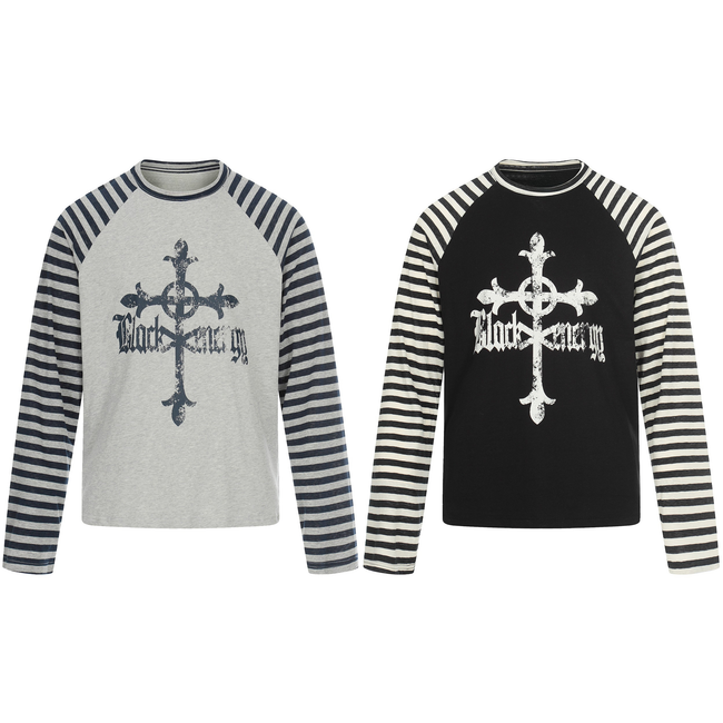 Omirad Cross Graphic Raglan Long Sleeve Tee Hover Image