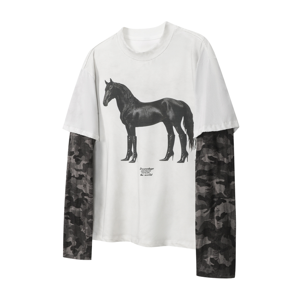 Omirad Layered Horse Graphic Tee