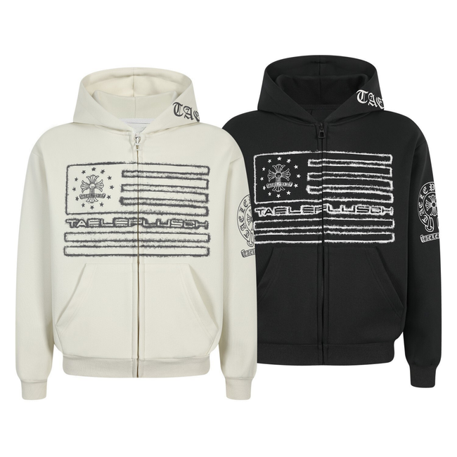 Omirad Vintage Flag Zip Hoodie Hover Image
